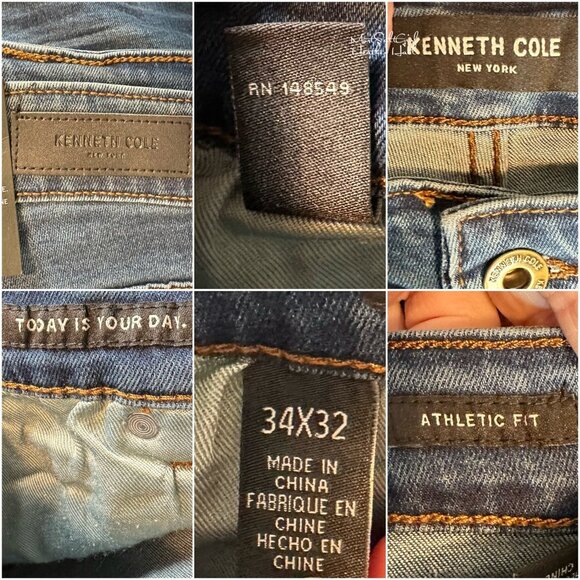 Kenneth Cole NWT Athletic Fit Slim Through Thigh 2 Way Stretch Denim Jeans - Picture 4 of 5
